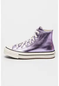Pantofi sport cu platforma si aspect metalizat All Star Lift - Violet/Argintiu