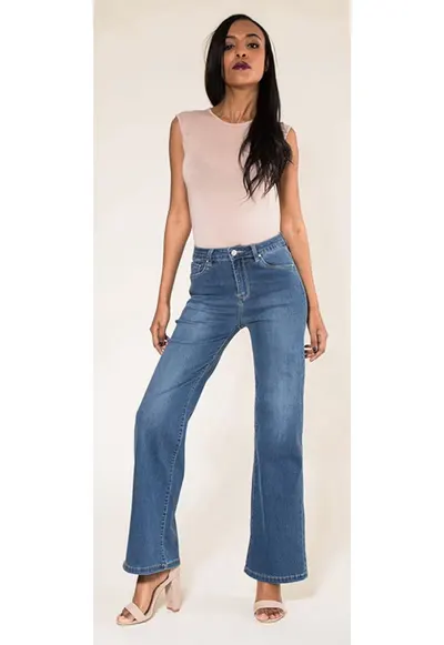 Blugi Dama Evazati Albastri P080-5 M8 16758 - Albastru