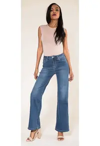 Blugi Dama Evazati Albastri P080-5 M8 16758 - Albastru