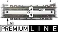 Radiator ulei (105x50x490mm) potrivit SCANIA P I, R I DC13.05-DC16.22 03.04-05.19