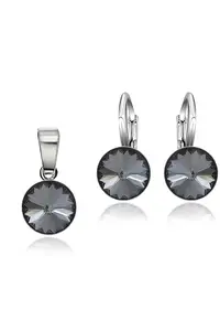 Set Argint 925 placat cu rodiu cu cristale Swarovski® Rivoli 8mm LRS - Gri