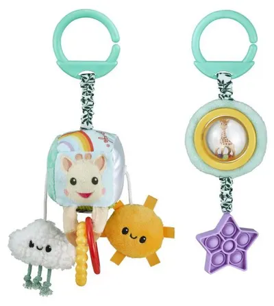 Set de 2 jucării de agățat cu activități Sophie la Girafe