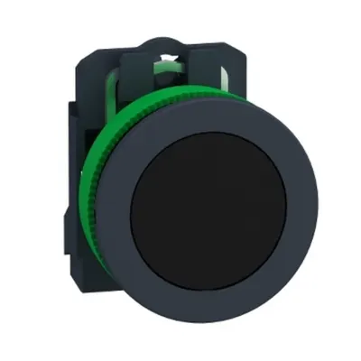 Harmony XB5, Buton antimicrobian, plastic, negru, Ø30, cu revenire, nemarcat, 1 NO