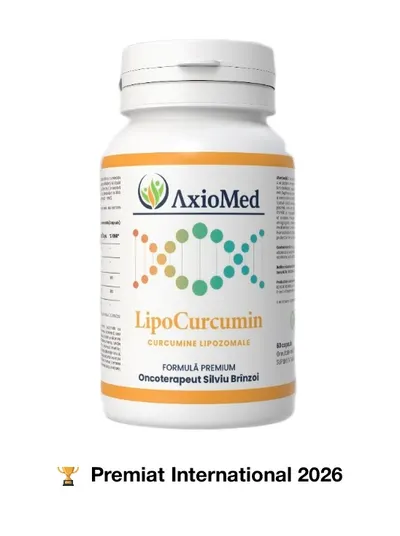 AxioMed LipoCurcumin – supliment alimentar sub forma de capsule, cel mai puternic antiinflamator natural – 60 cps