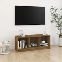vidaXL Comodă TV, maro miere, 104x33x41 cm, lemn masiv de pin