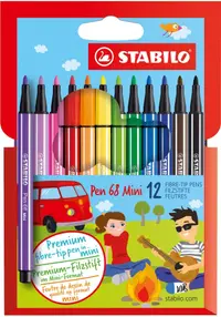 Set de mini markere Stabilo Pen 68 - 12 culori