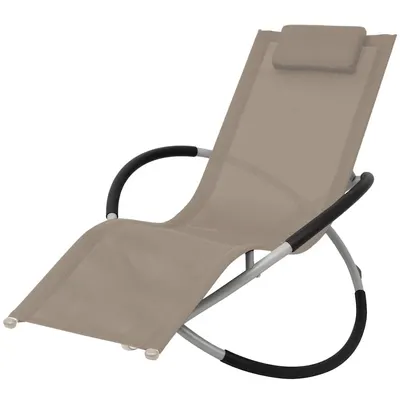 vidaXL Șezlong geometric de exterior, gri taupe, oțel