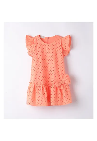 Rochie cu perforatii pentru fete - 0.B342 - Coral