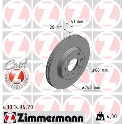 Disc frana ZIMMERMANN 430.1494.20