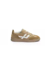 Sneakers femei BRAVA - piele - Alb/Maro nisip