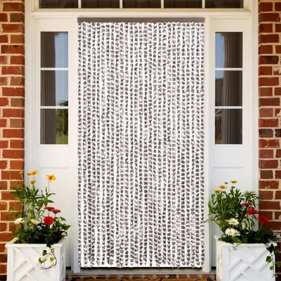 vidaXL Perdea pentru insecte, gri taupe și alb, 118x220 cm, chenille