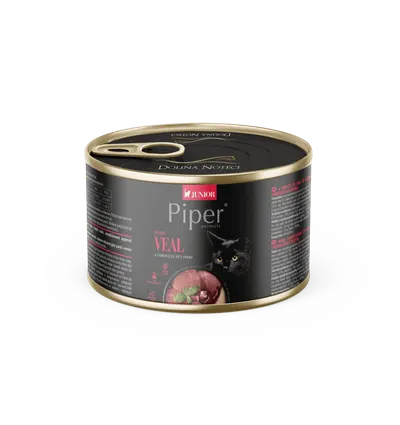 Hrana umeda pentru pisici junior PIPER CAT, vitel, conserva 185g