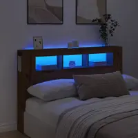 Gossi tablie de pat cu led, stejar artizanal, 160x18,5x103,5 cm, lemn