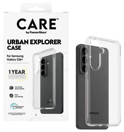 CARE Husa – Urban Explorer, Galaxy S26 Plus, Qi, transparent
