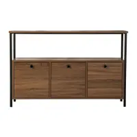 Masă consolă în culoare naturală închisă cu aspect de lemn de nuc 29,5x120 cm Solace – Kalune Design