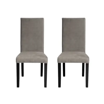 Set 2 scaune living TEO, picioare lemn wenge, stofa z cappuccino, 46x60x98 cm