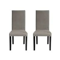 Set 2 scaune living TEO, picioare lemn wenge, stofa z cappuccino, 46x60x98 cm
