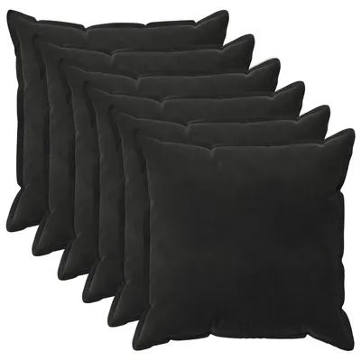 vidaXL Husă pentru pernă 6 pcs HOUTEN Negru 80 x 80 cm Catifea