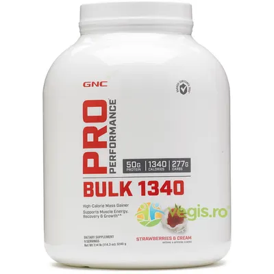 Bulk 1340 - Gainer cu Proteina si Carbohidrati Aroma de Capsuni Pro Performance 3294g