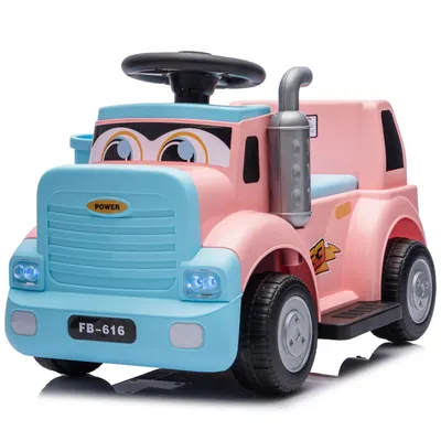 Camion electric multifunctional 2 in1 Lightning 33 pentru copii 18-36 luni, 30W 6V, culoare roz