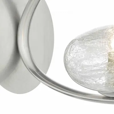 Aplica Leighton Wall Light Satin Chrome & Sugar Cane Glass