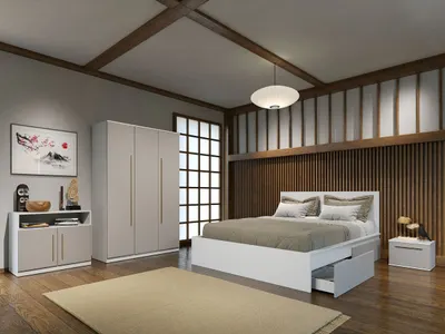Set dormitor Casmir cu pat din pal - Tokio - C09