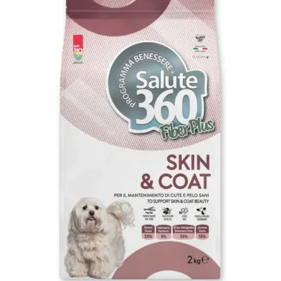 Hrana uscata pentru caini Salute 360 Fiber Plus SkinCoat cu ton somon 2 kg