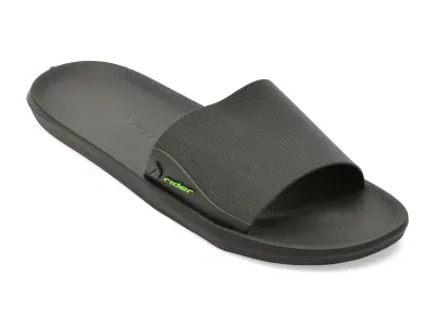 Papuci RIDER negri, FEEL SLIDE AD, din pvc