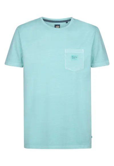 Tricou barbati albastru bumbac - Turcoaz