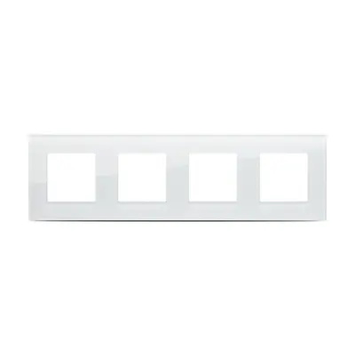 Placa ornament patru module pentru prize 4P - sticla