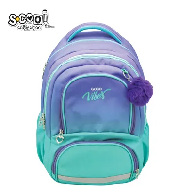 Ghiozdan compartiment laptop, good vibes, 42x31x16 cm, S-COOL