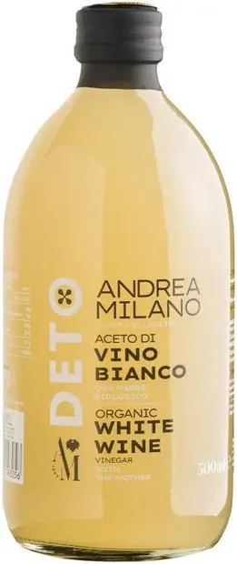 Oțet de vin alb organic, nefiltrat, 500 ml, Andrea Milano