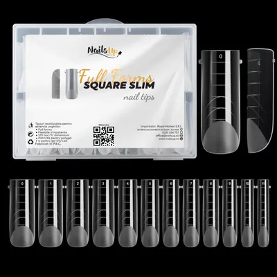 Tipsuri Reutilizabile NAILSUP Full Forms Square Slim, 120 buc
