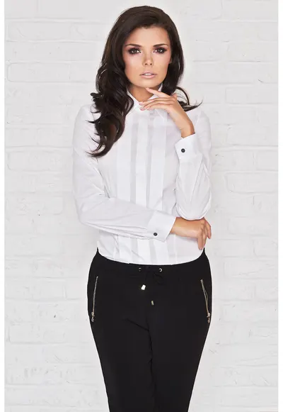 Camasa M005 pentru dama Awama - Bumbac/Nylon - Alb