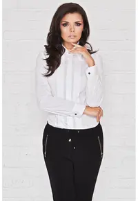 Camasa M005 pentru dama Awama - Bumbac/Nylon - Alb