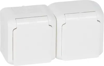 Bloc dublu Legrand - Forix 782374, IP 44, alb