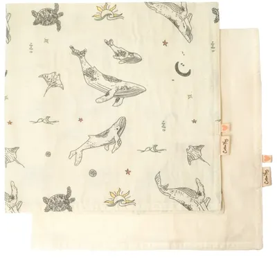 Set de scutece pentru bebeluși Cotton Hug - Ocean, 70 х 70 cm, 2 buc