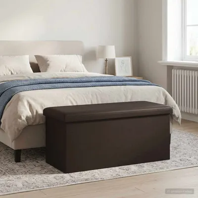vidaXL Bancă de depozitare pliabilă Maro 180 kg 80 L 77 x 38 x 38 cm