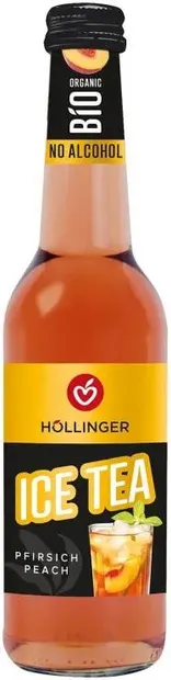 Ceai rece organic cu piersici, 330 ml, Hollinger