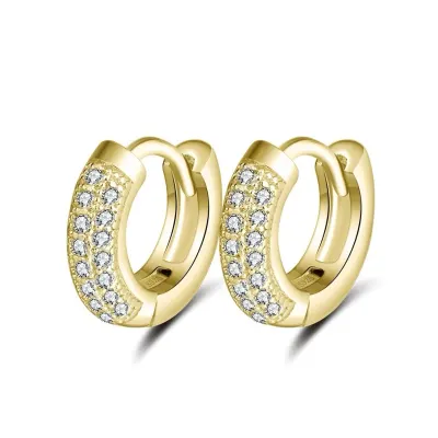 Cercei rotunzi argint 925, JW1787, model elegant, placati cu aur