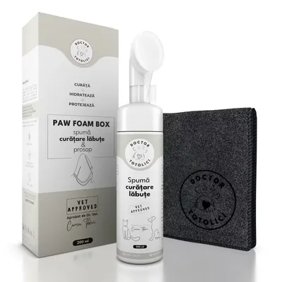 Set spuma curatare labute fara clatire + prosop microfibra Doctor Totolici, 200 ml