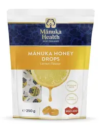 Bomboane dropsuri cu miere de Manuka MGO 400+ si Vitamina C (250g) (lamaie)