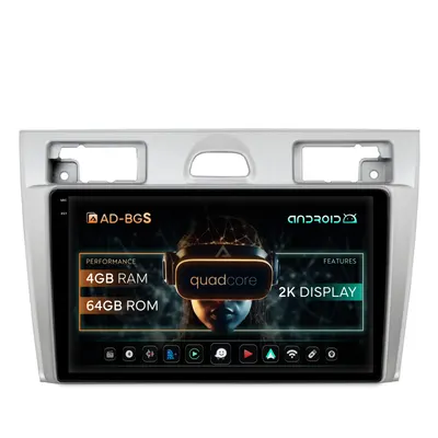 Navigatie 2K Ford Fiesta (2002-2008), Android, S-Quadcore 4GB RAM + 64GB ROM, 9.5 Inch - AD-BGS90042K+AD-BGRKIT143