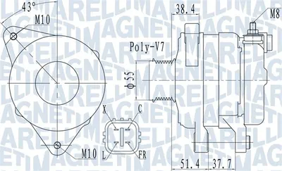 Alternator (14v, 150a) Potrivit Hyundai Grand Santa Fe, Ix35, Santa Fe Ii, Santa Fe Iii; Kia Carnival Iii, Sorento Ii, Sportage Ii 2.0d 2.2d 01.06
