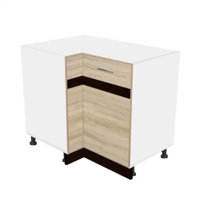 Corp colt inferior YANA, 1 usa, corp alb, fronturi sonoma deschis + sonoma inchis, 90x62x77 cm