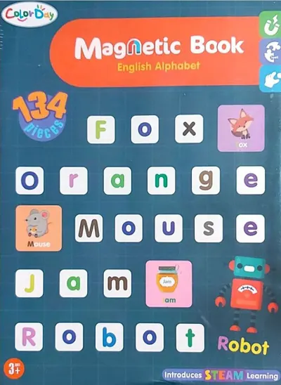 Cartea cu alfabet magnetic pentru copii Raya Toys - 134 de piese
