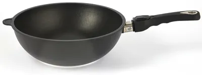 Tigaie wok AMT - Gastroguss, 28 cm, negru