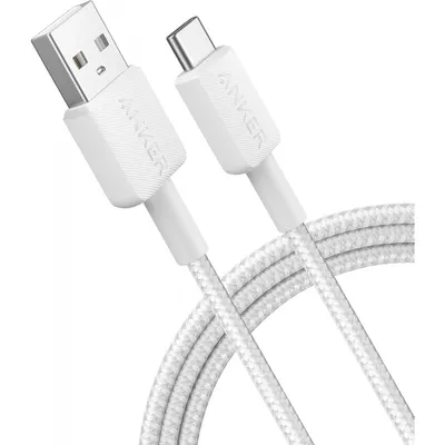 Cablu Date si Incarcare USB-A - USB-C Anker 322, 18W, 0.9m, Alb A81H5G21