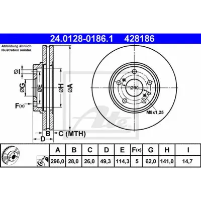 Disc frana ATE 24.0128-0186.1