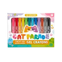 Creioane acuarele cu gel, Cat Parade, set 12 culori